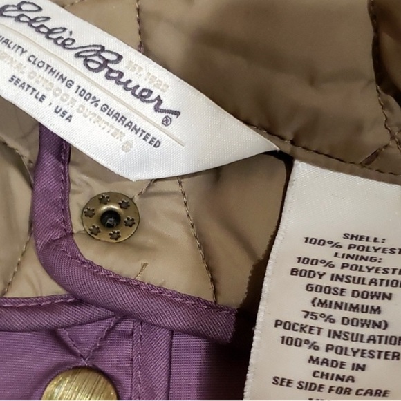 Eddie Bauer Goose Down Snap Front Quilted Vest with Pockets & Cinch-able Waist M - Picture 11 of 12